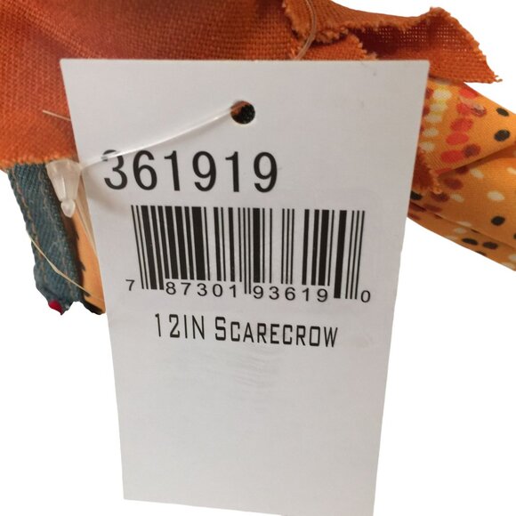 ANNALEE  12" Poseable Scarecrow 2019 Raffia Crow Autumn Patchwork - Picture 6 of 6